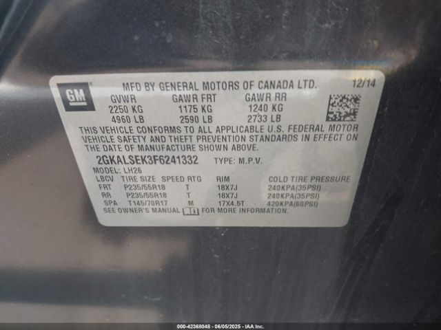 2GKALSEK3F6241332 GMC Terrain Slt-1