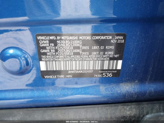 2019 MITSUBISHI ECLIPSE CROSS JA4AT5AA0KZ024307 Photo 8