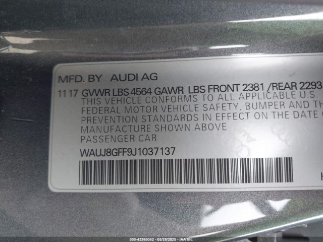 2018 AUDI A3 WAUJ8GFF9J1037137 Photo 8