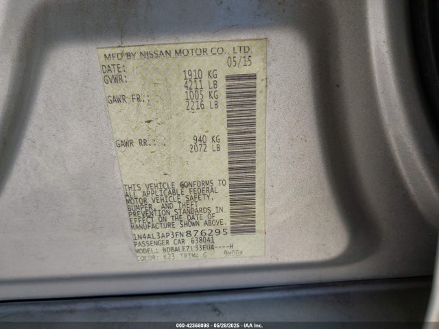 1N4AL3AP3FN876295 Nissan 2015
