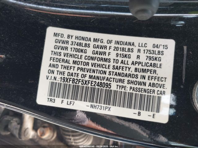 19XFB2F5XFE248095 Honda Civic Lx