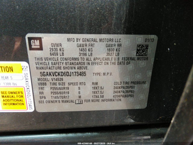 Продаж на аукціоні авто 2013 Buick Enclave Leather, vin: 5GAKVCKD6DJ173485, номер лоту: 42368149