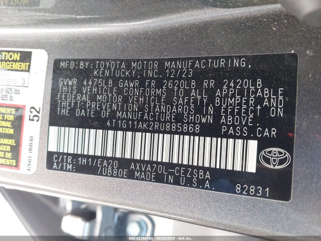 4T1G11AK2RU885868 Toyota a25a-fks