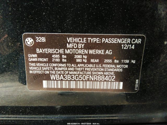 WBA3B3G50FNR88402 BMW 328 XI