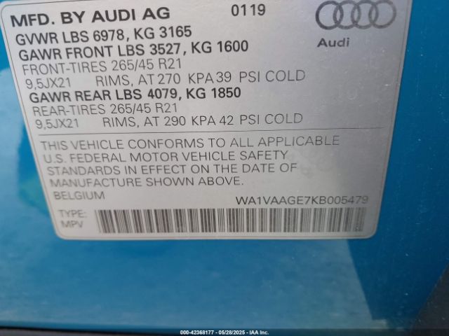 2019 AUDI E-TRON WA1VAAGE7KB005479 Photo 8