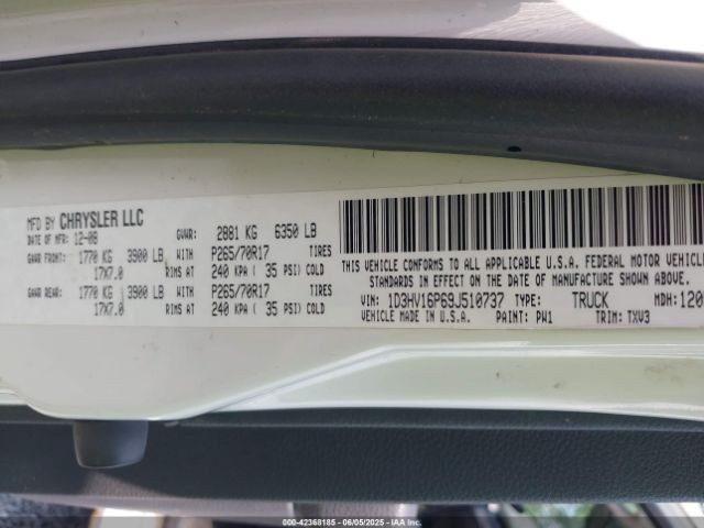 2009 DODGE RAM 1500 1D3HV16P69J510737 Photo 8