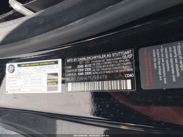 2007 MERCEDES-BENZ CLK 350 WDBTJ56H47F228478 Photo 8