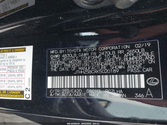2019 LEXUS RC 350 JTHHZ5BCXK5020189 Photo 8