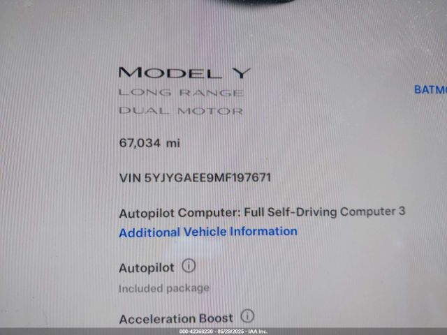 2021 TESLA MODEL Y 5YJYGAEE9MF197671 Photo 6