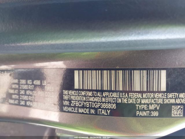 ZFBCFYBT0GP366806 Fiat 500x Easy