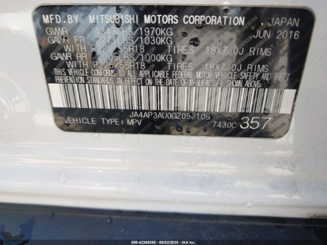 2016 MITSUBISHI OUTLANDER SPORT JA4AP3AU0GZ053106 Photo 8