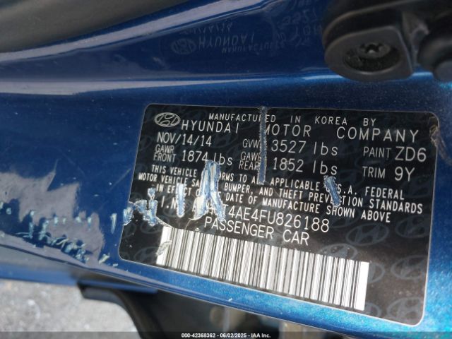 KMHCT4AE4FU826188 Hyundai ACCENT GLS