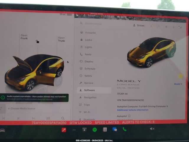 7SAYGDEE5PA114310 Tesla Model Y