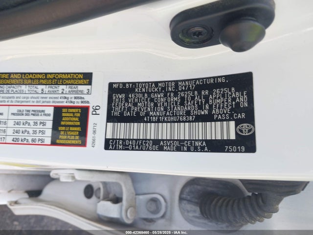 4T1BF1FK0HU768387 Toyota CAMRY LE