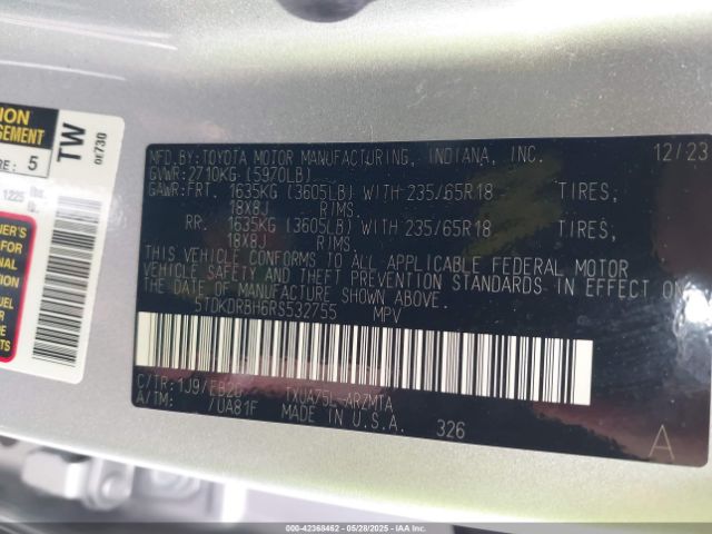2024 TOYOTA HIGHLANDER 5TDKDRBH6RS532755 Photo 8