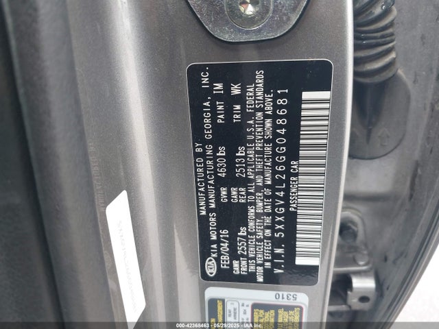 5XXGV4L26GG048681 KIA t-gdi theta ii