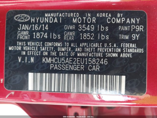 KMHCU5AE2EU158246 Hyundai ACCENT SE