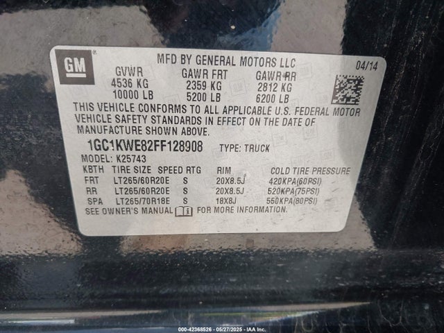 1GC1KWE82FF128908 Chevrolet Silverado 2500hd Ltz