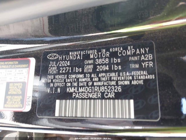 KMHLM4DG1RU852326 Hyundai mpi nu pe