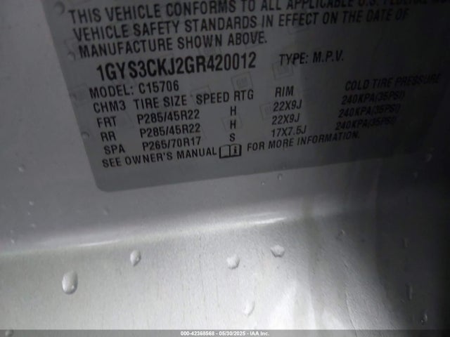 2016 CADILLAC ESCALADE 1GYS3CKJ2GR420012 Photo 8