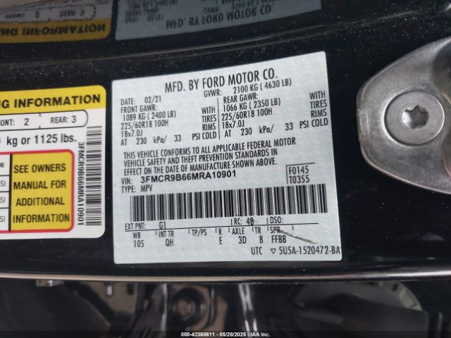 2021 FORD BRONCO SPORT 3FMCR9B66MRA10901 Photo 8