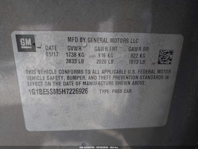 2017 CHEVROLET CRUZE 1G1BE5SM5H7226926 Photo 8
