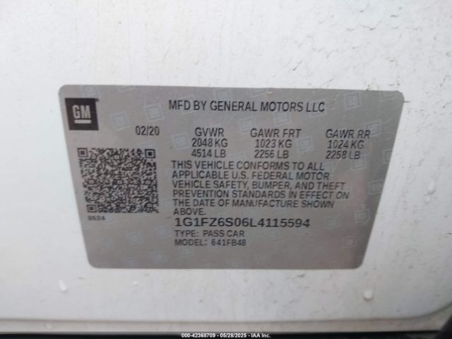 2020 CHEVROLET BOLT EV 1G1FZ6S06L4115594 Photo 8