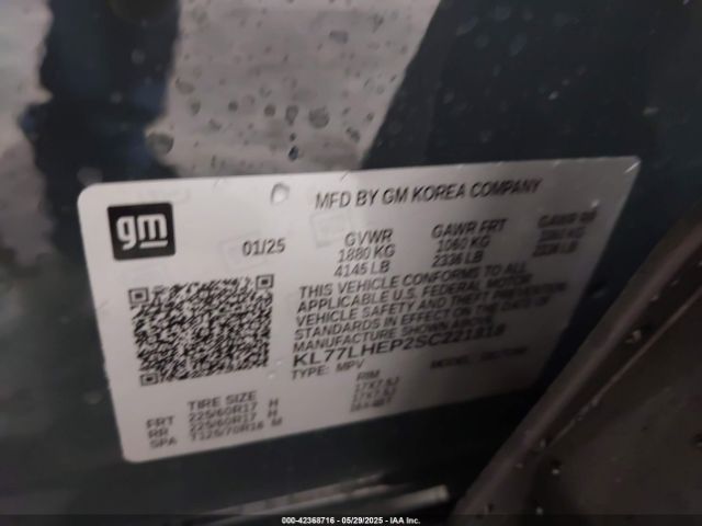 KL77LHEP2SC221818 Chevrolet Trax Fwd Lt