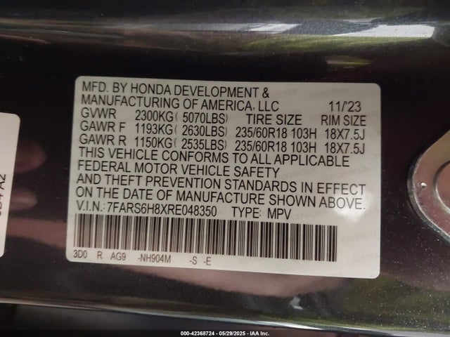 7FARS6H8XRE048350 Honda lfc3
