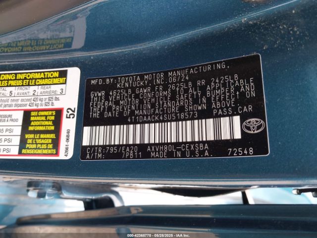 4T1DAACK4SU518573 Toyota CAMRY SE