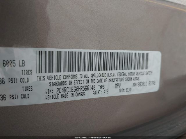 2017 CHRYSLER PACIFICA 2C4RC1EG0HR566140 Photo 8