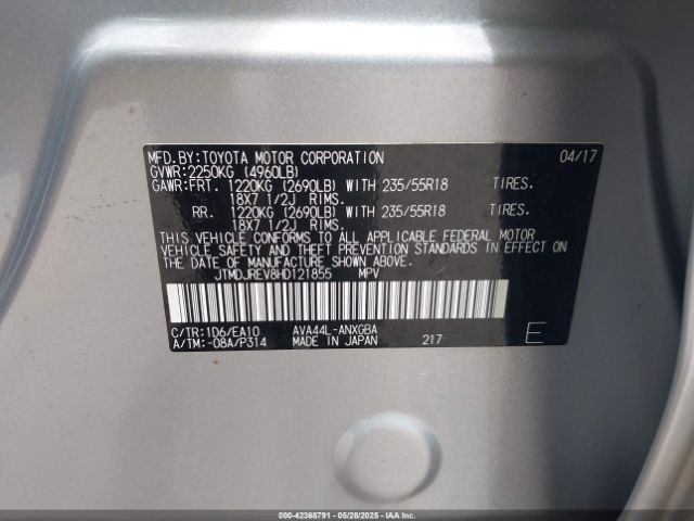 JTMDJREV8HD121855 Toyota Rav4 Hybrid Limited
