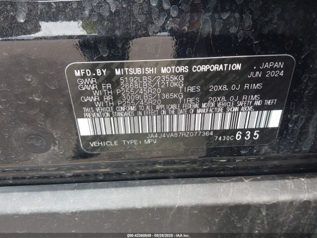 2024 MITSUBISHI OUTLANDER JA4J4VA87RZ077364 Photo 8