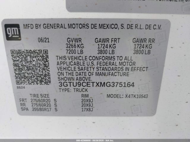 3GTU9CETXMG375164 GMC lm2