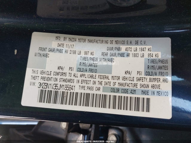 3MZBN1V35JM185841 Mazda py