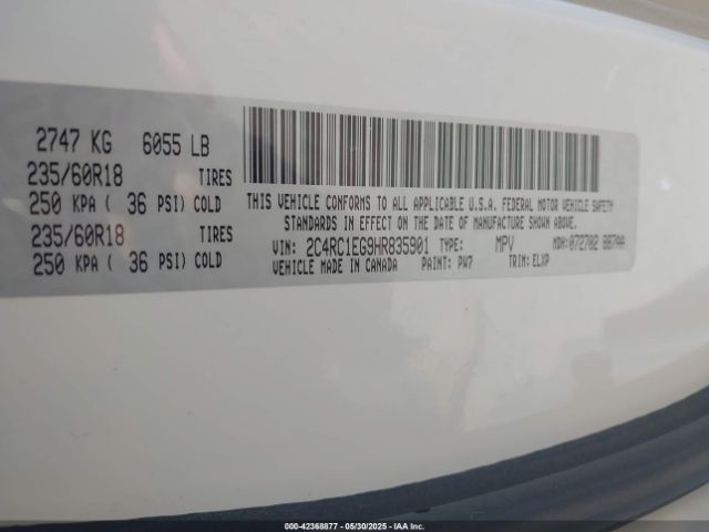 2017 CHRYSLER PACIFICA 2C4RC1EG9HR835901 Photo 8