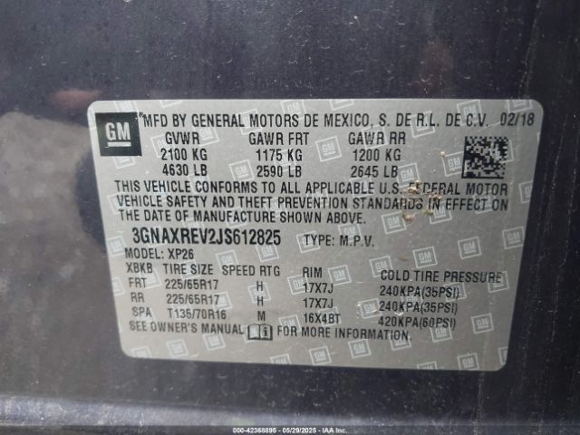2018 CHEVROLET EQUINOX 3GNAXREV2JS612825 Photo 8