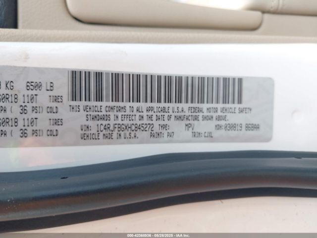 2017 JEEP GRAND CHEROKEE 1C4RJFBGXHC845272 Photo 8