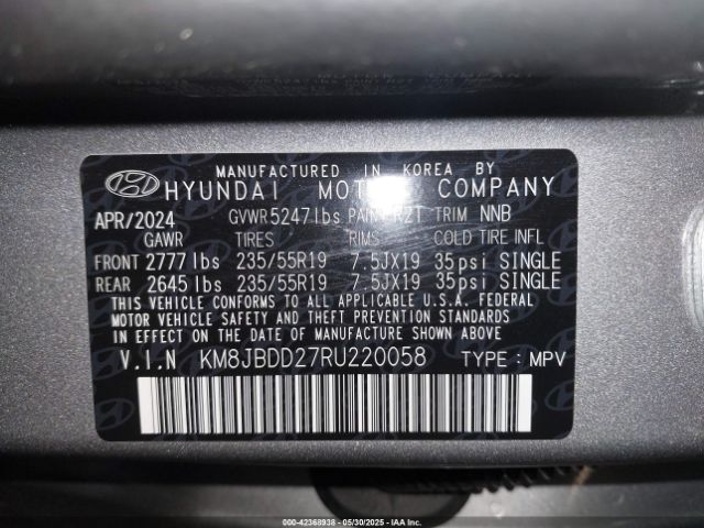 2024 HYUNDAI TUCSON PLUG-IN HYBRID KM8JBDD27RU220058 Photo 8