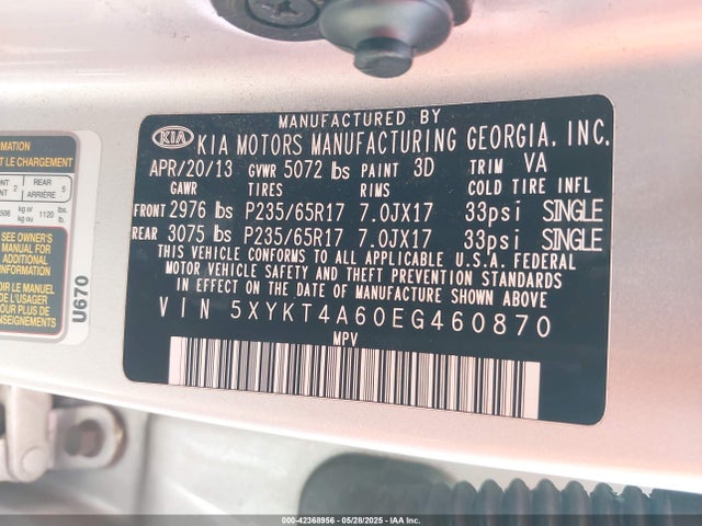 5XYKT4A60EG460870 KIA dohc t-gdi theta-ii