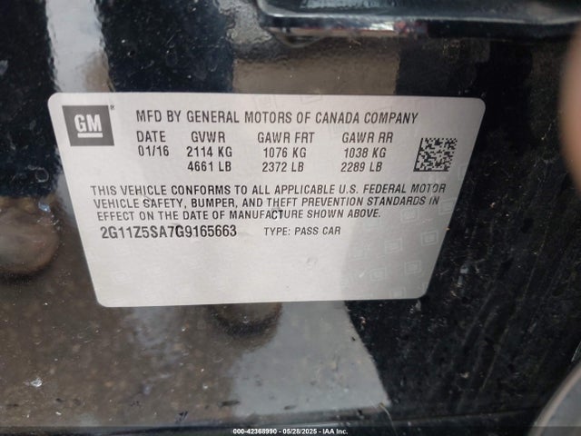 2G11Z5SA7G9165663 Chevrolet IMPALA LS
