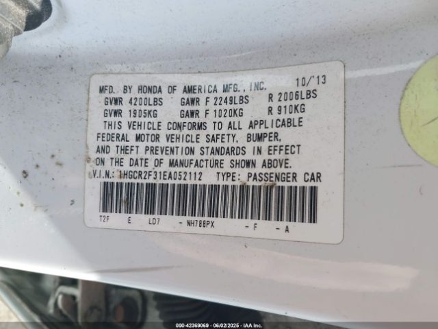 1HGCR2F31EA052112 Honda ACCORD LX