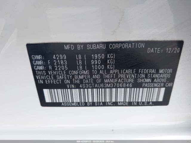 2021 SUBARU IMPREZA 4S3GTAU63M3706846 Photo 8