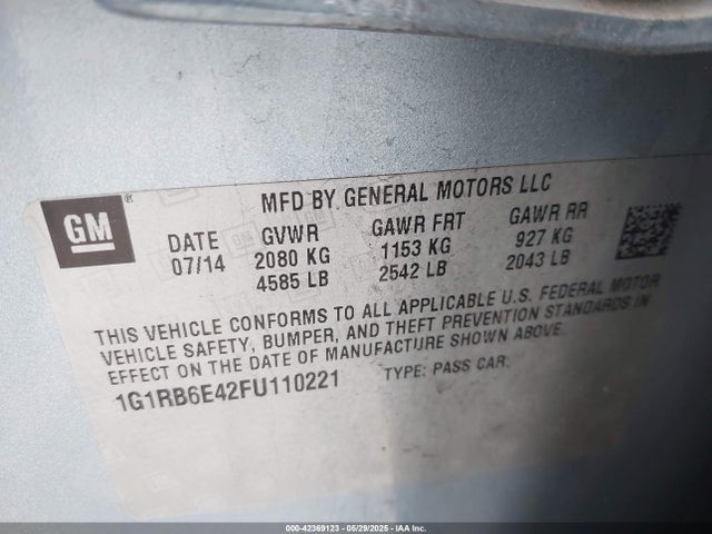 1G1RB6E42FU110221 Chevrolet Volt