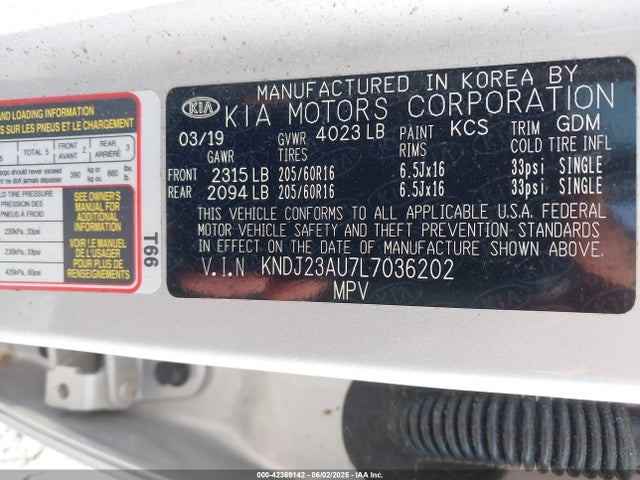 KNDJ23AU7L7036202 KIA mpi nu