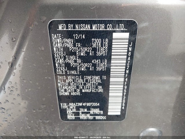 JN8AZ2NF4F9572054 Infiniti QX80