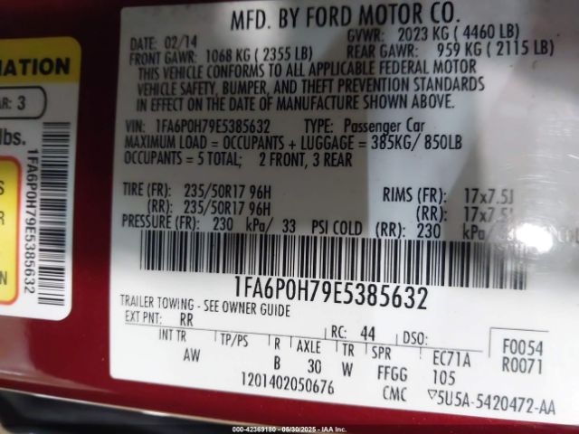 1FA6P0H79E5385632 Ford FUSION SE