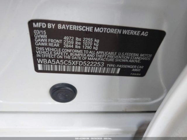 2015 BMW 528I WBA5A5C5XFD522253 Photo 8
