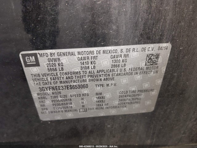 2014 CADILLAC SRX 3GYFNEE37ES653060 Photo 8