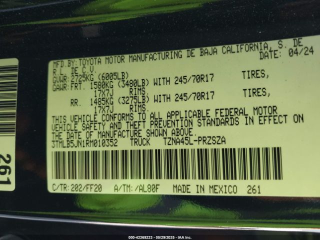 3TMLB5JN1RM010352 Toyota t24a-fts